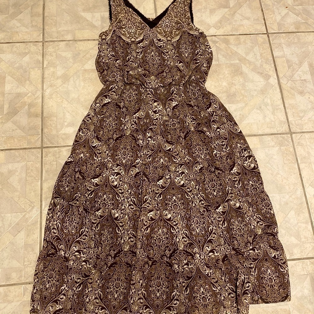 F womens Perceptions lined sleeveless very pretty dress size 14.